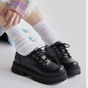 Teen Craft Oxford heel black goth Shoes by Delia's x Dolls Kill